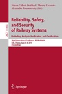 Cover: Reliability, Safety, and Security of Railway Systems. Modelling, Analysis, Verification, and Certification - Springer