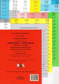 Abbildung von: DürckheimRegister® HABERSACK + SARTORIUS KOMPAKT Gesetze und §§, ohne Stichworte - Dürckheim Verlag