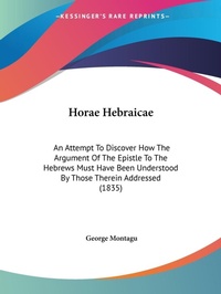 Bild: Horae Hebraicae - Kessinger Publishing Co