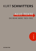 Cover: Die Reihe Merz 1923-1932 - De Gruyter