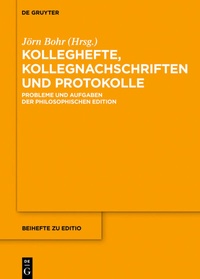 Abbildung von: Kolleghefte, Kollegnachschriften und Protokolle - De Gruyter
