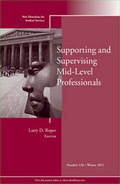 Cover: Supporting and Supervising Mid-Level Professionals - Jossey-Bass