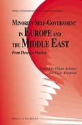 Cover: Minority Self-Government in Europe and the Middle East - Martinus Nijhoff