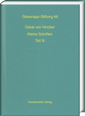 Cover: Oskar von Hin&uuml;ber. Kleine Schriften III - Harrassowitz Verlag