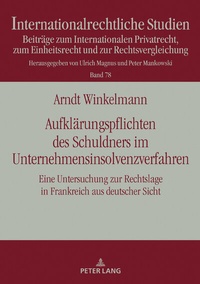 Abbildung von: Aufklärungspflichten des Schuldners im Unternehmensinsolvenzverfahren - Peter Lang Verlag