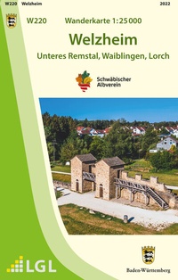 Abbildung von: W220 Wanderkarte 1:25 000 Welzheim - Landesamt für Geoinformation und Landentwicklung Baden-Württemberg (LGL)