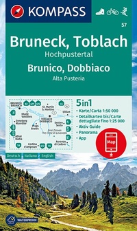 Abbildung von: KOMPASS Wanderkarte 57 Bruneck, Toblach, Hochpustertal, Brunico, Dobbiaco, Alta Pusteria 1:50.000 - KOMPASS-Karten