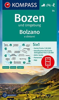 Abbildung von: KOMPASS Wanderkarte 54 Bozen und Umgebung, Bolzano e dintorni 1:50.000 - KOMPASS-Karten