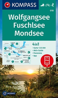 Abbildung von: KOMPASS Wanderkarte 018 Wolfgangsee, Fuschlsee, Mondsee 1:25.000 - KOMPASS-Karten