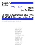 Cover: 25 Jahre Wolfgang-Hahn-Preis. 1994-2019. Aus dem Archiv / 25 Years Wolfgang Hahn Prize. 1994-2019. From the Archives - K&ouml;nig, Walther