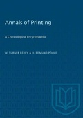 Cover: Annals of Printing - University of Toronto Press