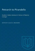 Cover: Petrarch to Pirandello - University of Toronto Press