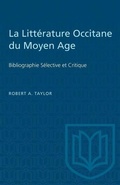 Cover: La Litterature Occitane du Moyen Age - University of Toronto Press
