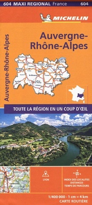 Abbildung von: AUVERGNE-RHONE-ALPES, France - Michelin Maxi Regional Map 604 - Michelin Editions des Voyages