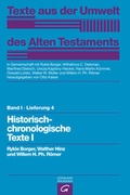 Cover: Historisch-chronologische Texte I - G&uuml;tersloher Verlagshaus
