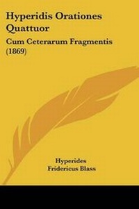 Enlarge image Cover: Hyperidis Orationes Quattuor - Kessinger Publishing Co