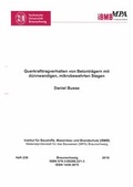 Cover: Querkrafttragverhalten von Betontr&auml;gern mit d&uuml;nnwandigen, mikrobewehrten Stegen - Technische Uni Braunschweig Inst. f. Baustoffe