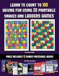 Enlarge image Cover: Pre K Math Lesson (Learn to count to 100 having fun using 20 printable snakes and ladders games) - Kindergarten Workbooks