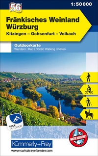 Abbildung von: Fränkisches Weinland Würzburg Nr. 56 Outdoorkarte Deutschland 1:50 000 - Kümmerly+Frey