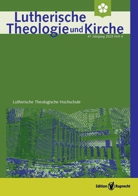 Abbildung von: Lutherische Theologie und Kirche, Heft 02/2011 - Einzelkapitel - Die Würde des Menschen im Licht der Diskussion um die Präimplantationsdiagnostik - Edition Ruprecht