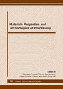 Cover: Materials Properties and Technologies of Processing - Trans Tech Publications Ltd