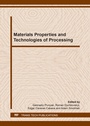 Cover: Materials Properties and Technologies of Processing - Trans Tech Publications Ltd