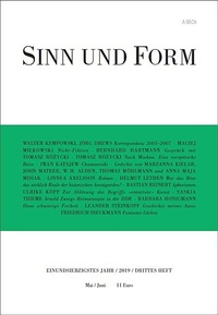 Enlarge image Cover: Sinn und Form 3/2019 - SINN und FORM