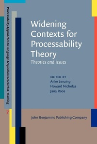 Enlarge image Cover: Widening Contexts for Processability Theory - John Benjamins Publishing Company