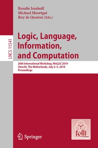 Enlarge image Cover: Logic, Language, Information, and Computation - Springer