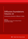 Cover: Contemporary Advances in Diffusion in Solids - Trans Tech Publications Ltd