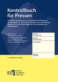 Cover: Kontrollbuch f&uuml;r Pressen - Erich Schmidt Verlag