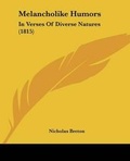 Cover: Melancholike Humors - Kessinger Publishing Co