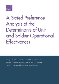 Enlarge image Cover: A Stated Preference Analysis of the Determinants of Unit and Soldier Operational Effectiveness - RAND