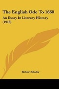 Cover: The English Ode To 1660 - Kessinger Publishing
