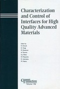 Cover: Characterization and Control of Interfaces for High Quality Advanced Materials - Wiley