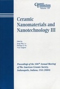 Cover: Ceramic Nanomaterials and Nanotechnology III - Wiley