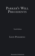 Cover: Parker's Will Precedents - Bloomsbury Professional