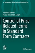 Cover: Control of Price Related Terms in Standard Form Contracts - Springer