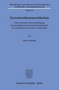 Abbildung von: Investorenkommunikation - Duncker & Humblot