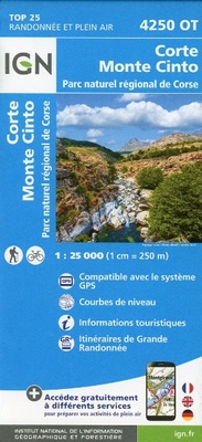 Abbildung von: Corte / Monte Cinto / PNR de Corse: 4250OT - Institut Geographique National
