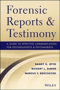 Cover: Forensic Reports and Testimony - Wiley