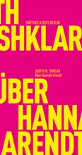 Cover: &Uuml;ber Hannah Arendt - Matthes & Seitz Berlin