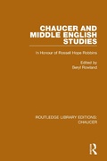 Cover: Chaucer and Middle English Studies - Routledge