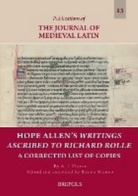 Enlarge image Cover: Hope Allen's Writings Ascribed to Richard Rolle - Brepols N.V.