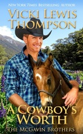 Cover: A Cowboy's Worth (The McGavin Brothers, #14) - Ocean Dance Press LLC