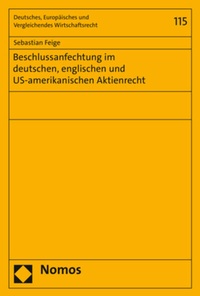 Abbildung von: Beschlussanfechtung im deutschen, englischen und US-amerikanischen Aktienrecht - Nomos
