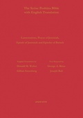 Cover: Lamen., Prayer & Ep of Jer, 1/2 Ep of Baruch According to the Syriac Peshitta with Eng. Tr. - Gorgias Press