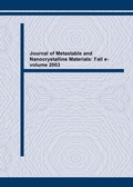 Cover: Journal of Metastable and Nanocrystalline Materials: Fall e-volume 2003 - Trans Tech Publications Ltd