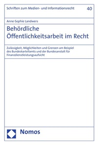 Abbildung von: Behördliche Öffentlichkeitsarbeit im Recht - Nomos