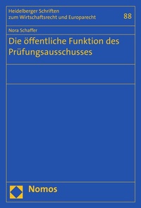 Abbildung von: Die öffentliche Funktion des Prüfungsausschusses - Nomos